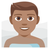 Man in Steamy Room: Medium Skin Tone on JoyPixels 4.0