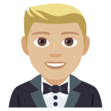 Person in Tuxedo: Medium-Light Skin Tone on JoyPixels 4.0