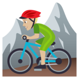 Man Mountain Biking: Medium-Light Skin Tone on JoyPixels 4.0