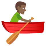 Man Rowing Boat: Medium-Dark Skin Tone on JoyPixels 4.0