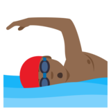 Man Swimming: Medium-Dark Skin Tone on JoyPixels 4.0