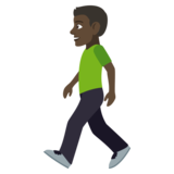 Man Walking: Dark Skin Tone on JoyPixels 4.0