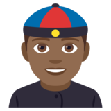 Person with Skullcap: Medium-Dark Skin Tone on JoyPixels 4.0