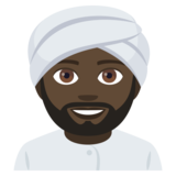 Person Wearing Turban: Dark Skin Tone on JoyPixels 4.0