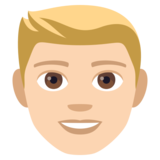 Person: Light Skin Tone, Blond Hair on JoyPixels 4.0