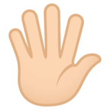 Hand with Fingers Splayed: Light Skin Tone on JoyPixels 4.0