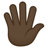 Hand with Fingers Splayed: Dark Skin Tone on JoyPixels 4.0