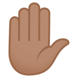 Raised Hand: Medium Skin Tone on JoyPixels 4.0