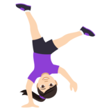 Woman Cartwheeling: Light Skin Tone on JoyPixels 4.0