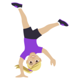Woman Cartwheeling: Medium-Light Skin Tone on JoyPixels 4.0