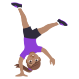Woman Cartwheeling: Medium Skin Tone on JoyPixels 4.0