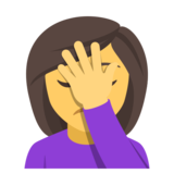 Woman Facepalming on JoyPixels 4.0