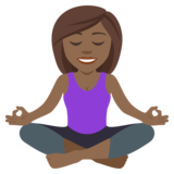 Woman in Lotus Position: Medium-Dark Skin Tone on JoyPixels 4.0