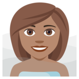 Woman in Steamy Room: Medium Skin Tone on JoyPixels 4.0