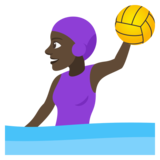 Woman Playing Water Polo: Dark Skin Tone on JoyPixels 4.0
