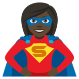 Woman Superhero: Dark Skin Tone on JoyPixels 4.0