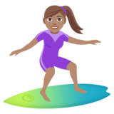 Woman Surfing: Medium Skin Tone on JoyPixels 4.0