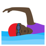 Woman Swimming: Dark Skin Tone on JoyPixels 4.0