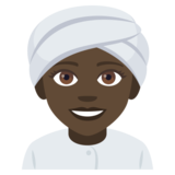 Woman Wearing Turban: Dark Skin Tone on JoyPixels 4.0