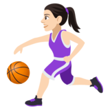 Woman Bouncing Ball: Light Skin Tone on JoyPixels 4.0