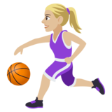 Woman Bouncing Ball: Medium-Light Skin Tone on JoyPixels 4.0