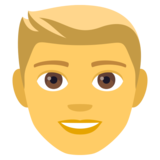 Man: Blond Hair on JoyPixels 4.5