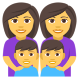 Family: Woman, Woman, Boy, Boy on JoyPixels 4.5