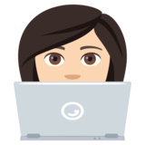 Woman Technologist: Light Skin Tone on JoyPixels 4.5