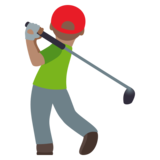Person Golfing: Medium Skin Tone on JoyPixels 4.5