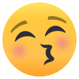 Kissing Face with Closed Eyes on JoyPixels 4.5