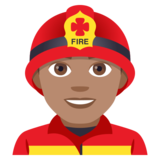 Man Firefighter: Medium Skin Tone on JoyPixels 4.5