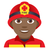 Man Firefighter: Medium-Dark Skin Tone on JoyPixels 4.5