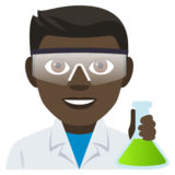 Man Scientist: Dark Skin Tone on JoyPixels 4.5