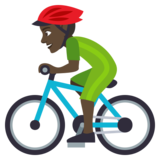 Man Biking: Dark Skin Tone on JoyPixels 4.5