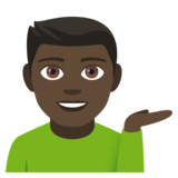 Man Tipping Hand: Dark Skin Tone on JoyPixels 4.5