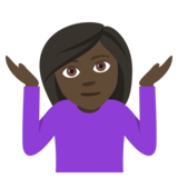 Person Shrugging: Dark Skin Tone on JoyPixels 4.5