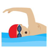 Person Swimming: Medium-Light Skin Tone on JoyPixels 4.5