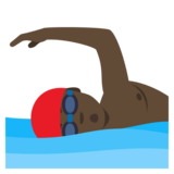 Person Swimming: Dark Skin Tone on JoyPixels 4.5