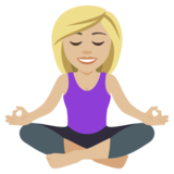 Woman in Lotus Position: Medium-Light Skin Tone on JoyPixels 4.5