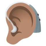 Ear with Hearing Aid: Medium Skin Tone on JoyPixels 5.0