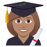 Woman Student: Medium Skin Tone on JoyPixels 5.0
