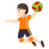 Person Playing Handball: Light Skin Tone on JoyPixels 5.0
