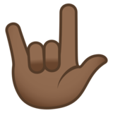 Love-You Gesture: Medium-Dark Skin Tone on JoyPixels 5.0