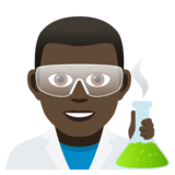 Man Scientist: Dark Skin Tone on JoyPixels 5.0