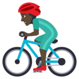 Man Biking: Dark Skin Tone on JoyPixels 5.0