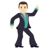 Man Dancing: Light Skin Tone on JoyPixels 5.0
