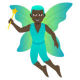 Man Fairy: Dark Skin Tone on JoyPixels 5.0