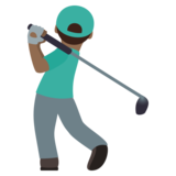 Man Golfing: Medium-Dark Skin Tone on JoyPixels 5.0