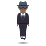 Person in Suit Levitating: Medium-Dark Skin Tone on JoyPixels 5.0