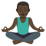 Man in Lotus Position: Dark Skin Tone on JoyPixels 5.0
